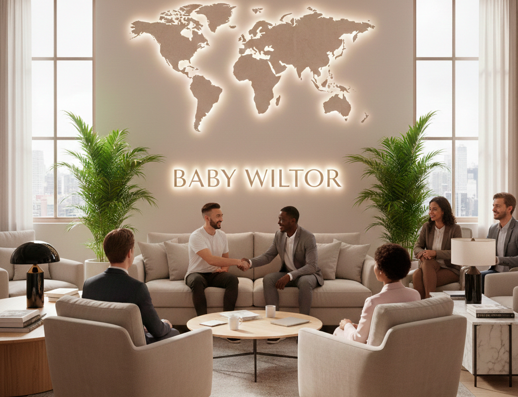 Baby Wiltor coordinator shaking hands with intended parents